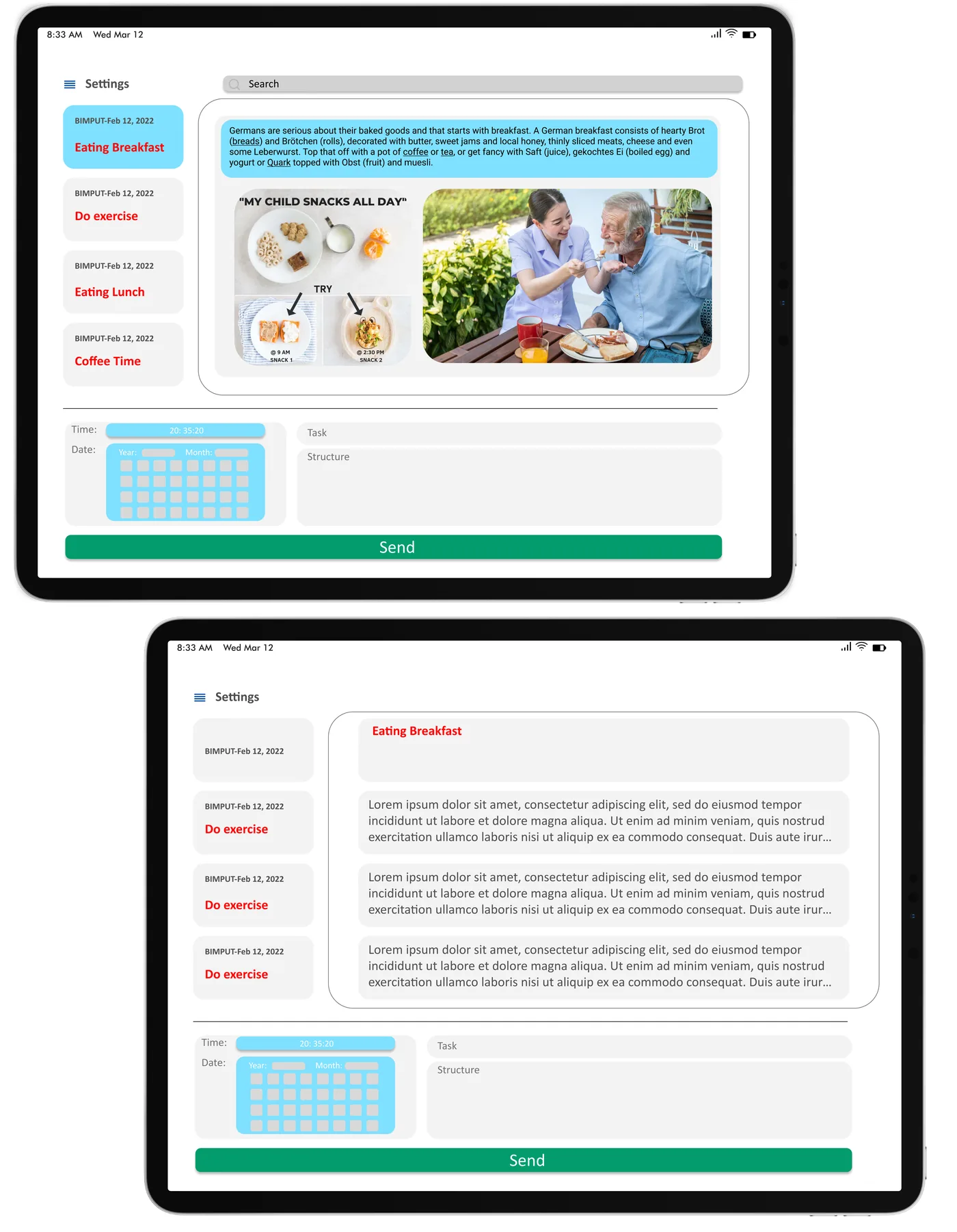 Figure 3: Initial Interface Design Variations